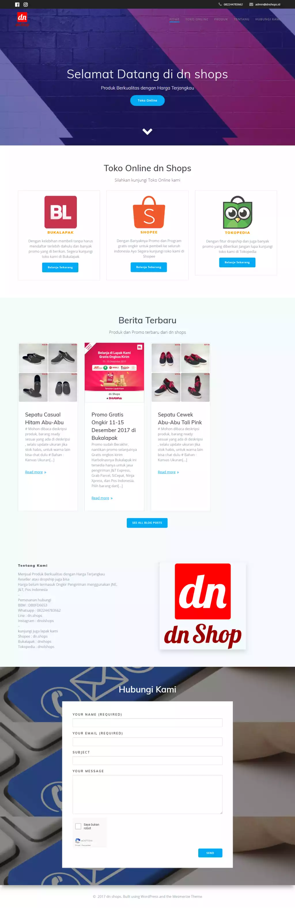portofolio website dnshops